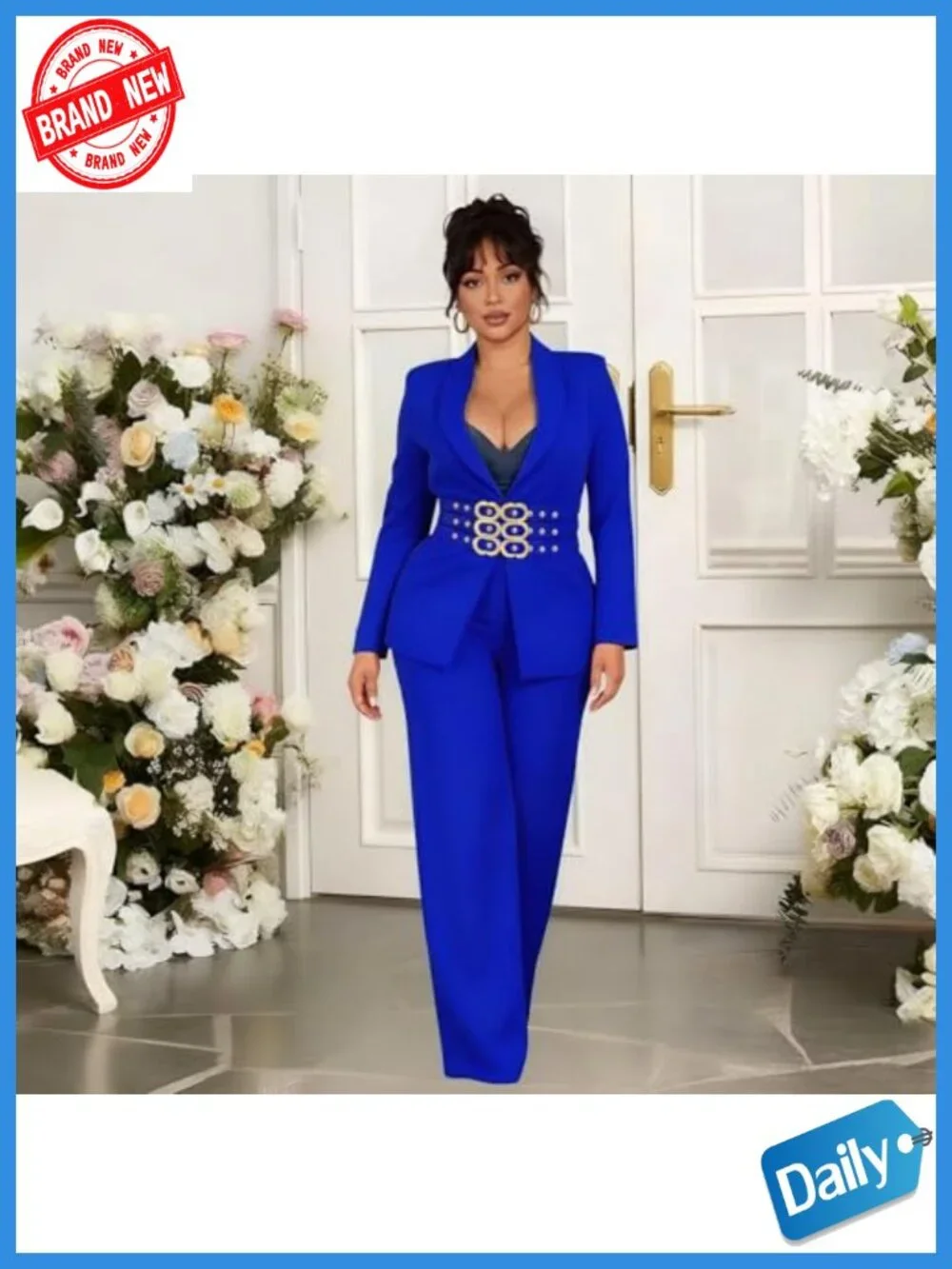 Women's 2 Piece Pantsuit Set Business Casual Blazer with Pants
